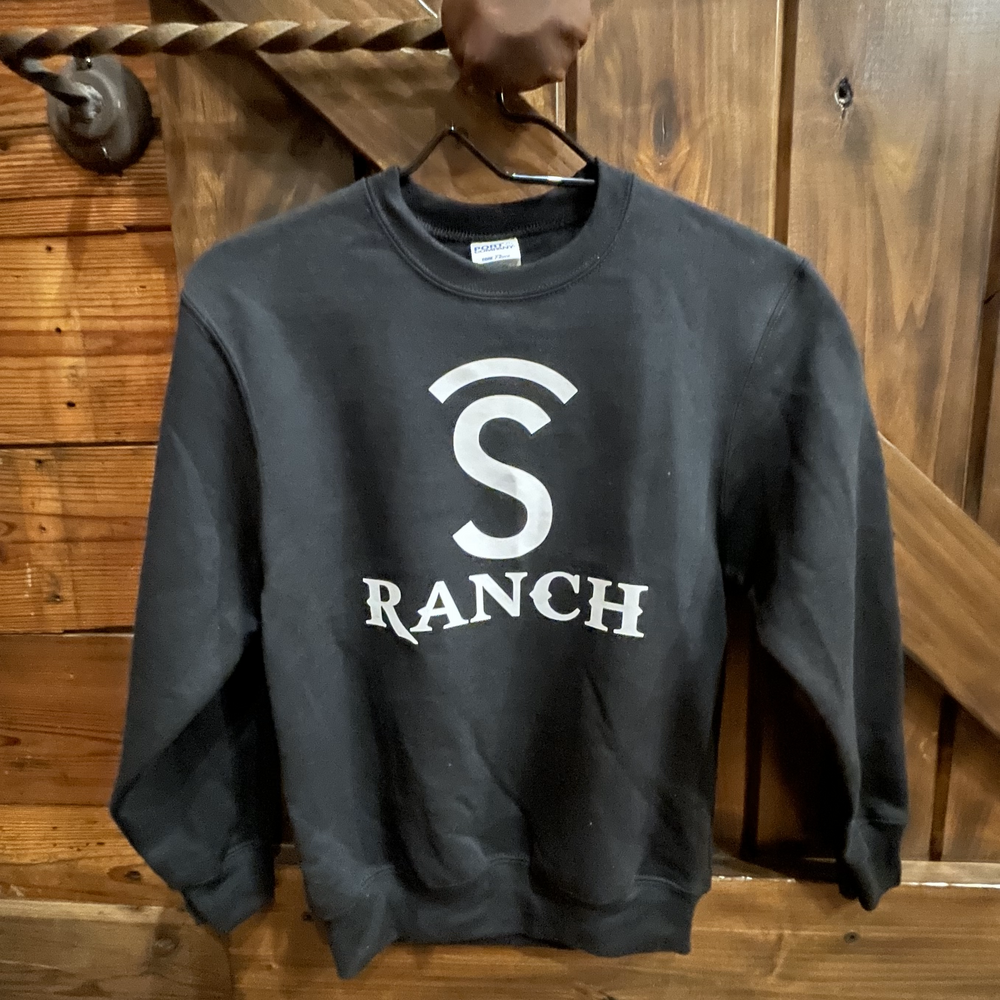 Covered S Ranch Black Youth Crewneck Sweatshirt