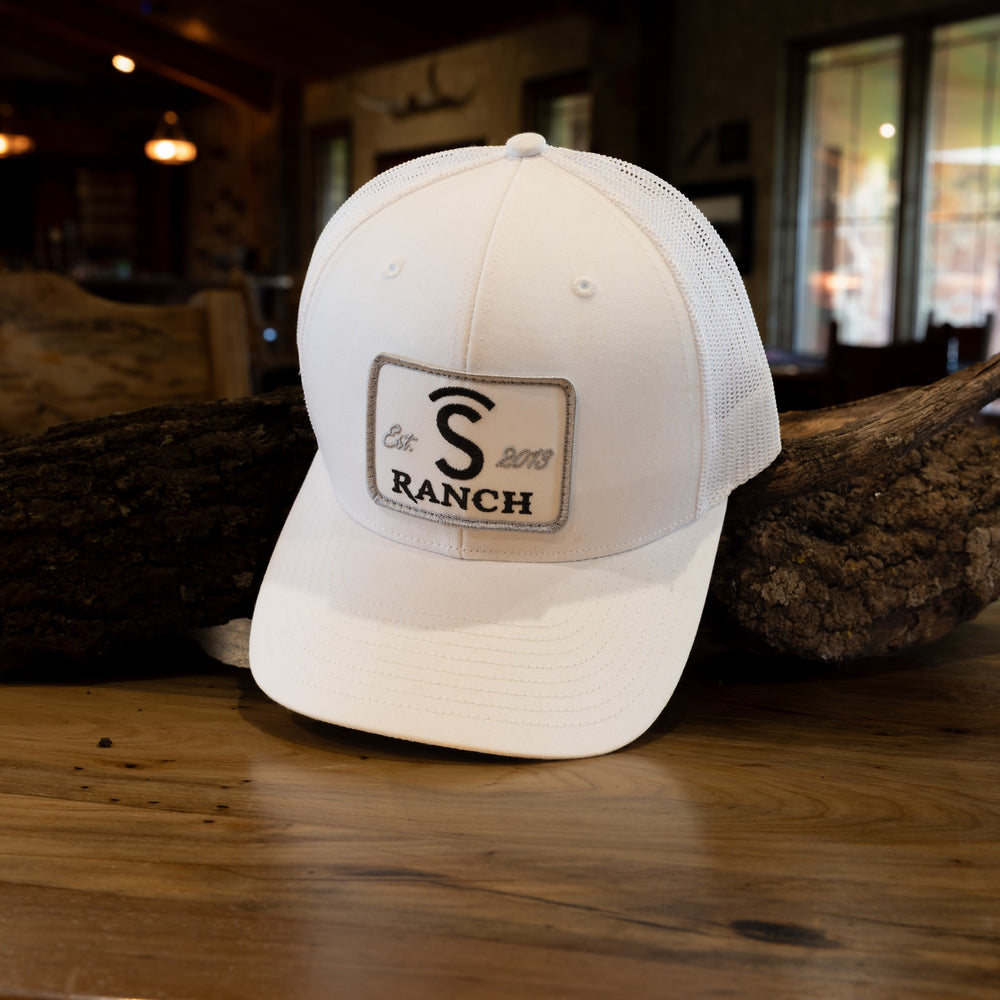 Covered S Ranch White Cap with Patch