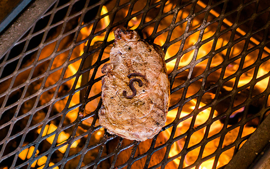 Steak on a grill image