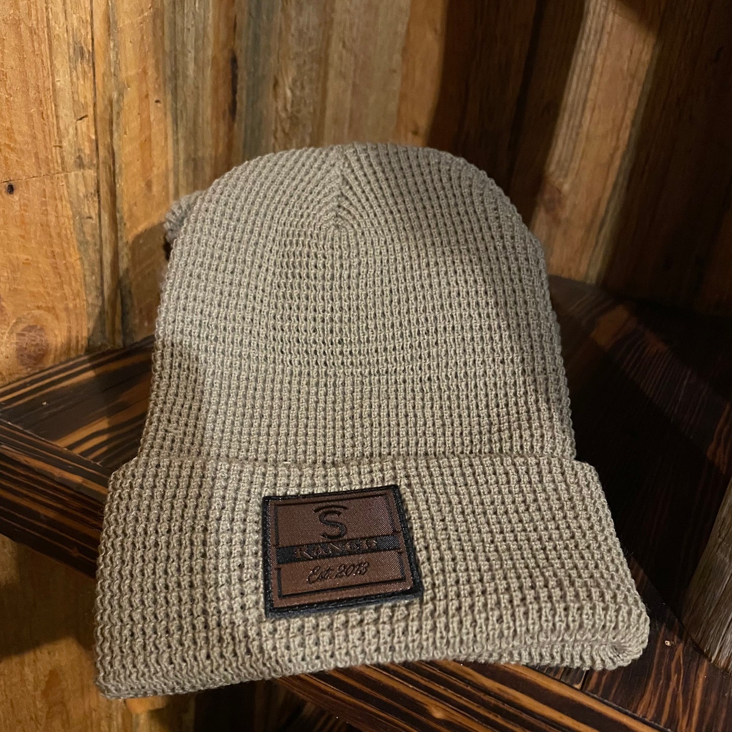 
                  
                    Covered S Ranch Beanie-Waffle Texture with Leather Patch
                  
                
